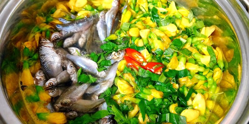 lẩu cá linh bông điên điển