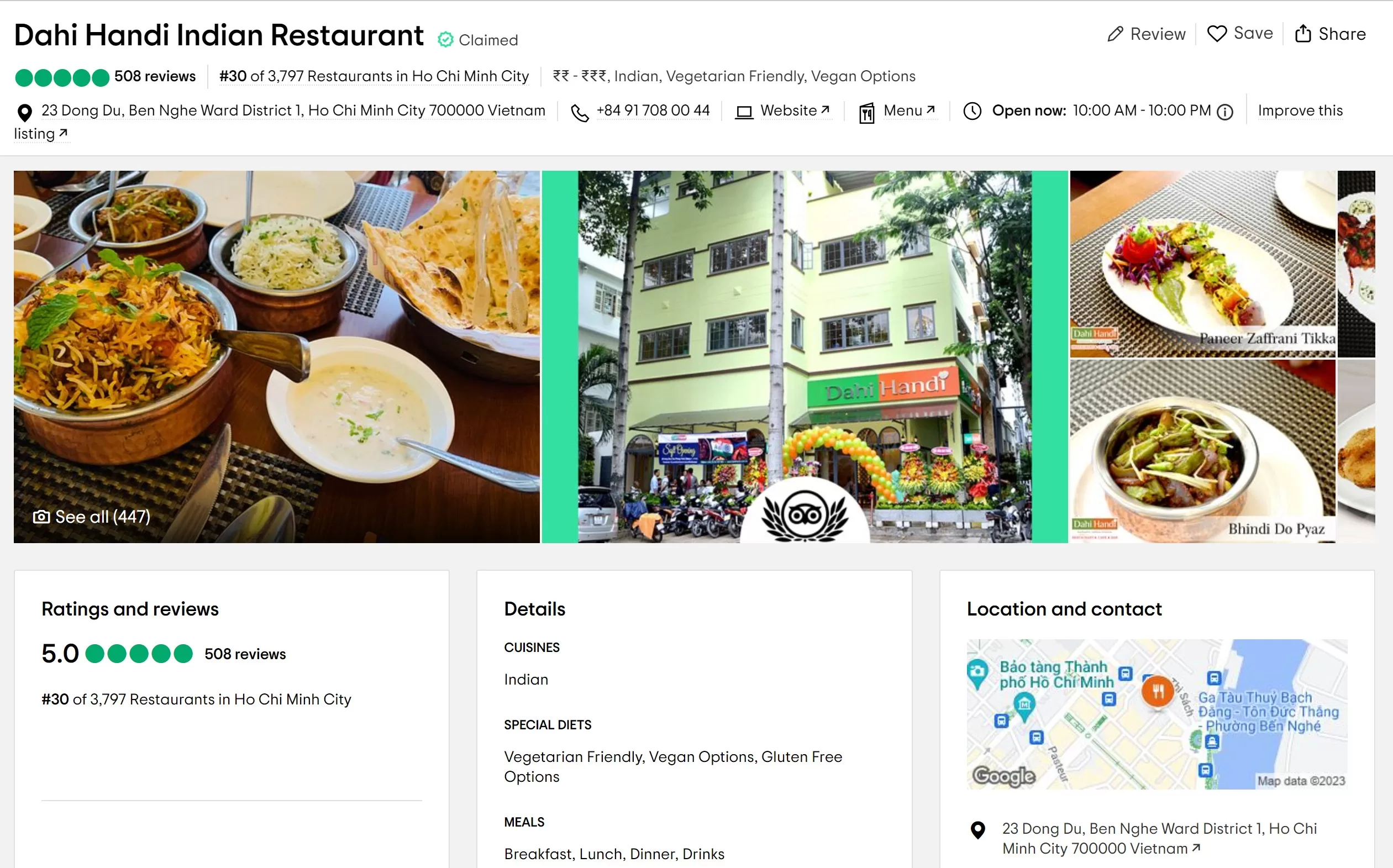 indian restaurants in ho chi minh city